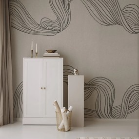 Fototapet, Stripes by Hand, Graphite, Rebel Walls
