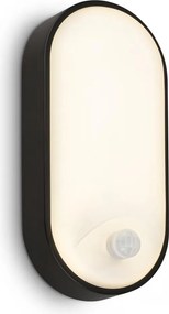 Brilo - Aplică de perete pentru exterior cu senzor de mișcare LED/12W/230V IP65 neagră