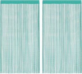 vidaXL Perdele șir 2 buc Turcoaz 140x250 cm