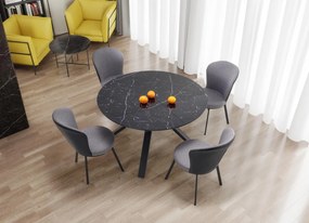 Masa extensibila Vertigo marmura neagra/negru L130-180 cm