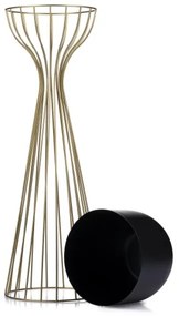 Ghiveci metalic de flori LOFT 68x20 cm auriu/negru