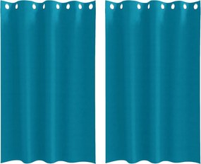 vidaXL Perdele Opaque cu Inel 2 pcs Turcoaz 175 x 140 cm Poliester