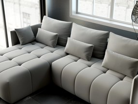 Colțar extensibil dumonde cu ladă de depozitare si sezut confortabil din spuma high-density, Malta Royal Grey 235x185 cm