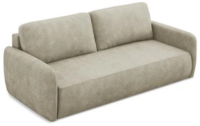 Canapea bej extensibilă/cu spațiu de depozitare cu tapițerie din chenille 218 cm Lilo – Makamii