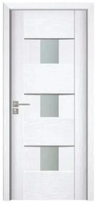 Usa Interior din MDF Novo Doors ND06 LUX PREMIUM, Cadru din Lemn Masiv, KIT COMPLET, Toc Reglabil de 10 CM INCLUS, Plinta pe Ambele Parti (Culoare: