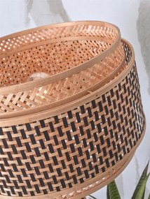 Lampa de podea eco din bambus cu 2 rafturi Bhutan 40x25 negru