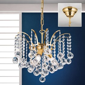 Candelabru cristal Asfour design lux KRISTALL KLASSISCH 3L gold/clear