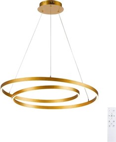 Brilagi-LED Lustră suspendată dimabilă pe cablu TWISTER LED/75W/230V 3000–6000K aurie + telecomandă