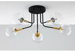 Lustră pe tijă Jupiter 2040 BURANO 5xG9/10W/230V negru/auriu/transparent