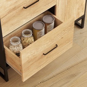 HOMCOM Dulap de bucătărie multifuncțional cu 2 sertare, 1 dulap, 2 nișe și orificii pentru cabluri | Aosom Romania