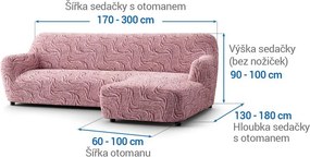 Gaico Huse bielastice BRILLANTE bordo canapea cu otoman dreapta (l. 170 - 300 cm)