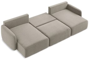 Colțar bej extensibil/cu spațiu de depozitare Kalena – Makamii