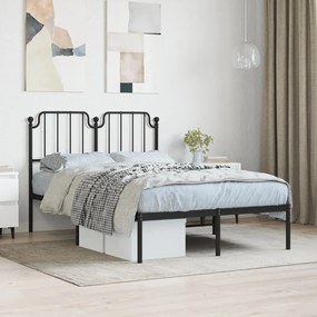 373884 vidaXL Cadru de pat metalic cu tăblie, negru, 120x190 cm