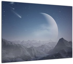 Tablou pe sticlă - Cer deasupra stâncilor (70x50 cm)