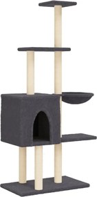 vidaXL Ansamblu de pisici, stâlpi din funie sisal, gri închis, 145 cm