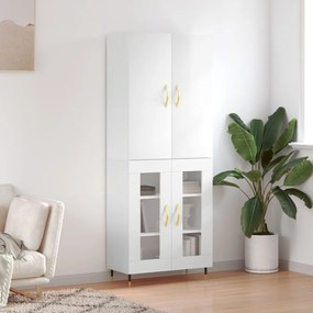 3195717 vidaXL Dulap înalt, alb extralucios, 69,5x34x180 cm, lemn compozit