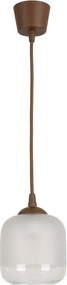 Brilagi - Pendul LED pe cablu RETRO GLASS 1xE27/60W/230V Ø 14 cm maro/alb