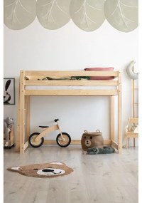 Pat pentru copii ridicat din lemn de pin 90x200 cm CLPBA - Adeko