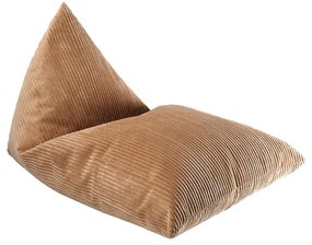 Fotoliu puf pentru copii maro cu tapițerie din catifea reiată Big Lounger – Wigiwama