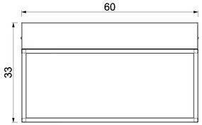 Raft de perete cu iluminare LED SHELF 33x60 cm negru