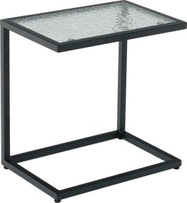 Masuta laterala SELKO, negru, sticla/metal, 45x30x46 cm