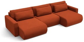 Canapea extensibila panoramica Belfast 4 locuri catifea L340 cm