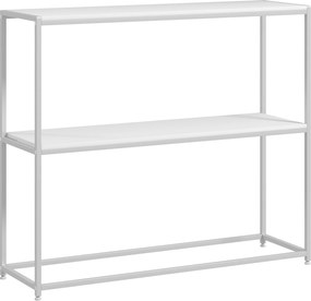 HOMCOM Masă Consolă de Intrare Subțire cu Partea Superioară Deschisă, Dulap Consolă din Oțel și PAL, 100x30x87 cm, Alb | Aosom Romania