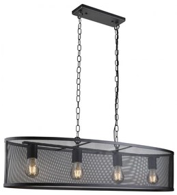 Lustra ovala design industrial Fishnet negru 2484-4BK SRT