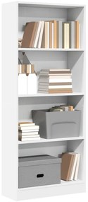 vidaXL Bibliotecă, alb, 60x24x143 cm, lemn prelucrat