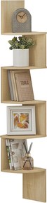 Reducere Raft de colt de perete ESTANTE, 5 rafturi in decor stejar artisan, 126x20cm calitatea a II-a
