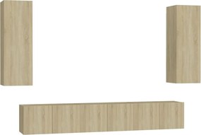 vidaXL Set de dulapuri TV, 5 piese, stejar sonoma, lemn prelucrat