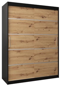 Dulap de haine 150 cm Verika 1 150 (negru + stejar artisan). 1063705