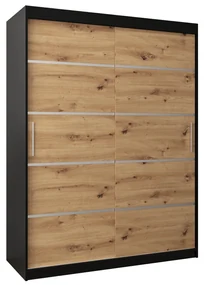 Dulap de haine 150 cm Verika 1 150 (negru + stejar artisan). 1063705