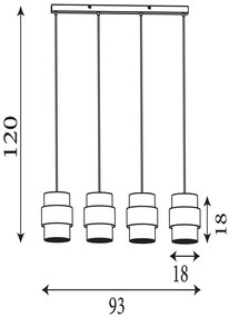 Lustra cu 4 pendule stil scandinav Royal chihlimbar