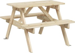 vidaXL Masă picnic pentru 4 copii, orificiu umbrelă, lemn masiv brad