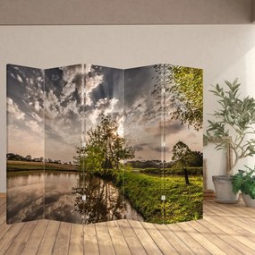 Paravan - Natura cu raze de soae (210x170 cm)
