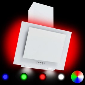 Hota RGB cu LED, 60 cm, otel inoxidabil si sticla securizata Alb