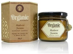 Lumânare organică Madurai Jasmine 200 g în sticlă nuanță chilimbar