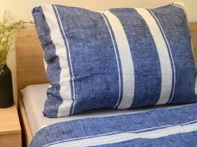 Lenjerie de pat din bumbac Renforce creponat BLUE LINE albastru Dimensiune lenjerie de pat: 70 x 90 cm | 140 x 200 cm
