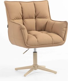 HR560CROSS Scaun Caramel Piele Ecologica Premium Soft cu Bază Crem