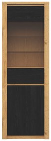 Vitrină Walton REG1D1W (stejar mare + stejar negru). 1074191