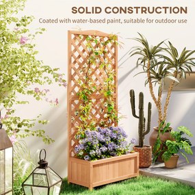 Outsunny Jardinieră cu Grilaj pentru Plante Cățărătoare și Bază Spațioasă, 76x36x170 cm, Maro | Aosom Romania
