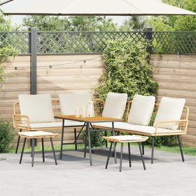 vidaXL Set de canapele pentru grădină 4 pcs natural poliratan