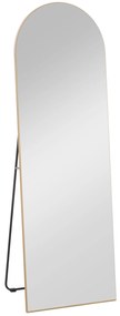 HOMCOM Oglindă în lungime completă 50 x 150 cm, oglindă pe suport, oglindă mare de perete fără ramă, pentru sufragerie, ton aur | Aosom Romania