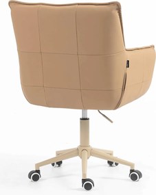 HR560K Scaun Caramel Piele Ecologica Premium Soft cu Bază Crem