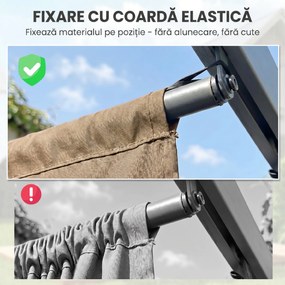 Outsunny Tettuccio di Ricambio per Gazebo 3x3 m con 10 Fori di Drenaggio Grigio | Aosom Romania