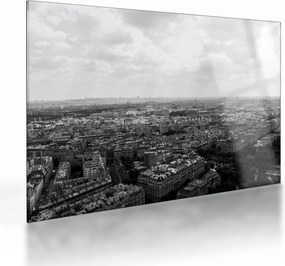 Tablou pe sticlă - Acoperișuri clădirilor din Paris (70x50 cm)