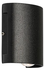 Aplică de perete exterioară neagră inclusiv LED 2 lumini IP54 - Silly