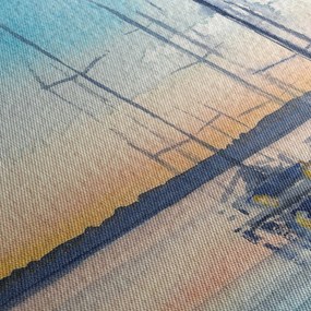 Tablou - Plimbare cu barca, aquarel (120x50 cm)