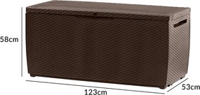 Cutie de depozitare pentru gradina 305 L Maro 123 x 535 x 57 cm